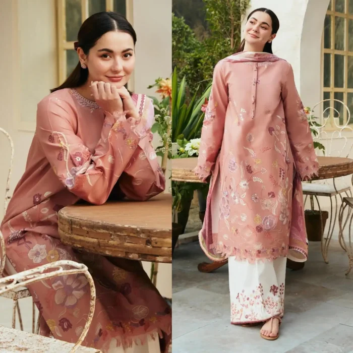 ZARA SHAHJAHAN 3PC Lawn Embroidered Shirt With Printed Dupatta-387 - Image 1