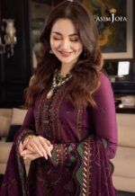 ASIM JOFA 3PC Lawn Embroidered With Chiffon Embroidered Dupatta-412 - Image 4