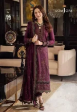ASIM JOFA 3PC Lawn Embroidered With Chiffon Embroidered Dupatta-412 - Image 3