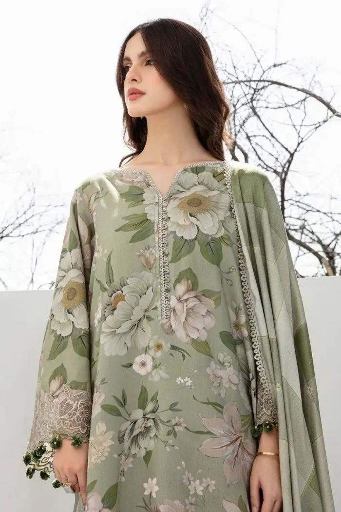 BAROQUE 3PC Lawn Printed Shirt With Voile Printed Dupatta-763 - Image 3