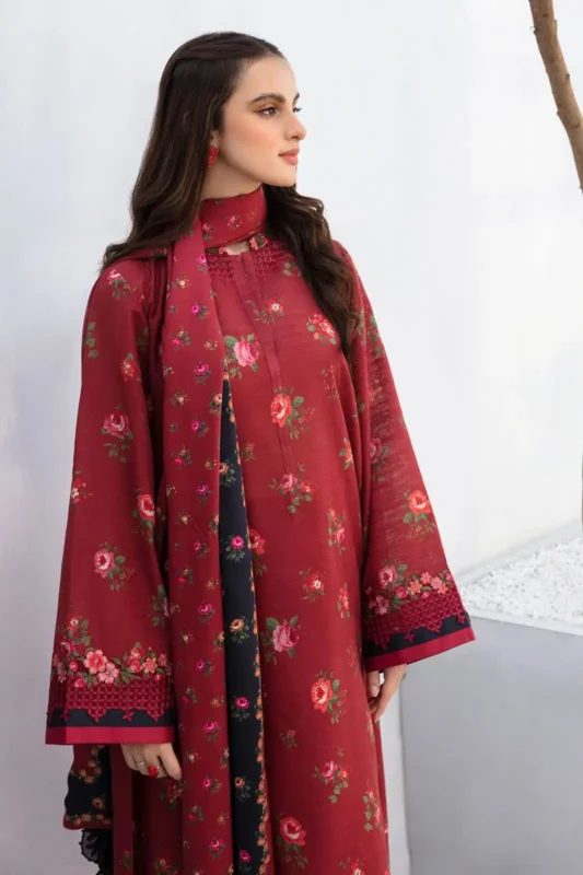 Shop with Namra is offering BAROQUE 3PC Lawn Printed Shirt With Voile Printed Dupatta 765 4 in latest clothing collection 2024