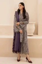 BAROQUE 3PC Lawn Printed Shirt With Voile Printed Dupatta-768 - Image 2