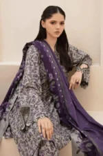 BAROQUE 3PC Lawn Printed Shirt With Voile Printed Dupatta-768 - Image 3