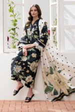BAROQUE 3PC Lawn Printed Shirt With Voile Printed Dupatta-782 - Image 2