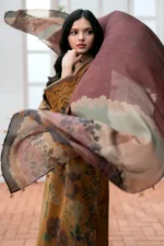 BAROQUE 3PC Lawn Printed Shirt With Voile Printed Dupatta-784 - Image 6