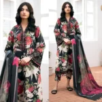 BAROQUE 3PC Lawn Printed Shirt With Voile Printed Dupatta-786