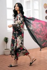BAROQUE 3PC Lawn Printed Shirt With Voile Printed Dupatta-786 - Image 4