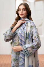 BAROQUE 3PC Lawn Printed Shirt With Voile Printed Dupatta-787 - Image 5