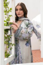 BAROQUE 3PC Lawn Printed Shirt With Voile Printed Dupatta-787 - Image 2