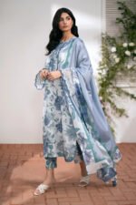 BAROQUE 3PC Lawn Printed Shirt With Voile Printed Dupatta-789 - Image 3