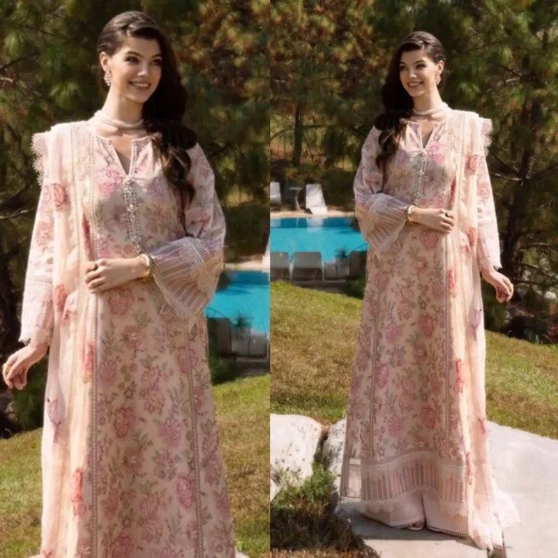 Shop with Namra is offering Bareeze Lawn 3PC Embroidered With Chiffon Embroidered Dupatta 447 in latest clothing collection 2024