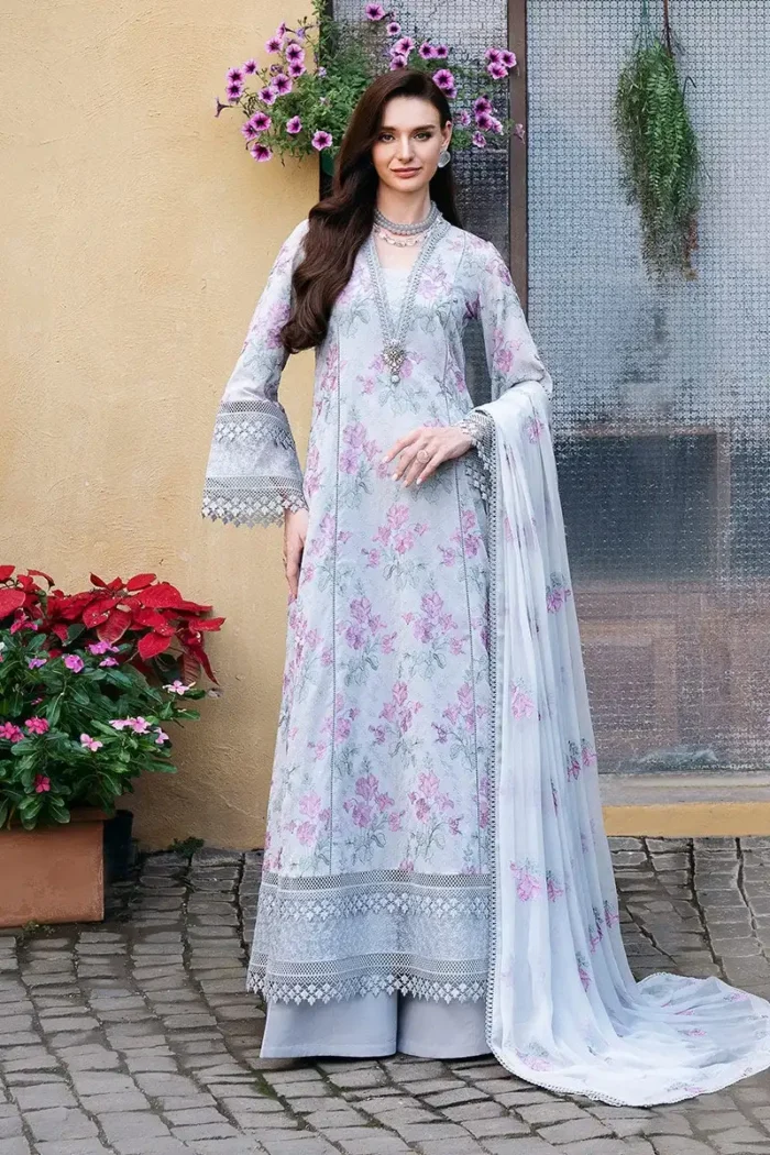 Bareeze Lawn 3PC Embroidered With Chiffon Embroidered Dupatta-457 - Image 5