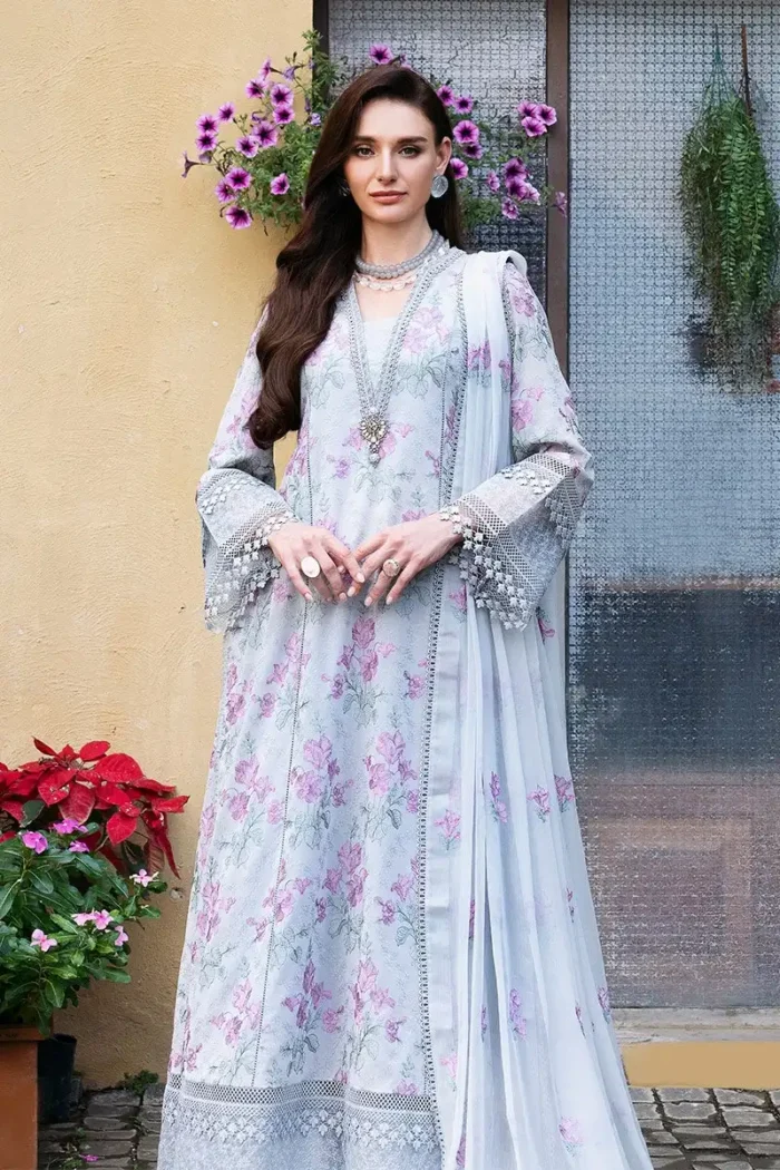 Bareeze Lawn 3PC Embroidered With Chiffon Embroidered Dupatta-457 - Image 3
