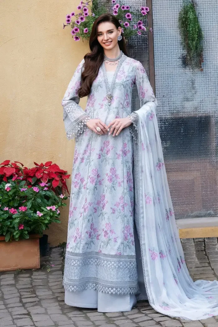 Bareeze Lawn 3PC Embroidered With Chiffon Embroidered Dupatta-457 - Image 4