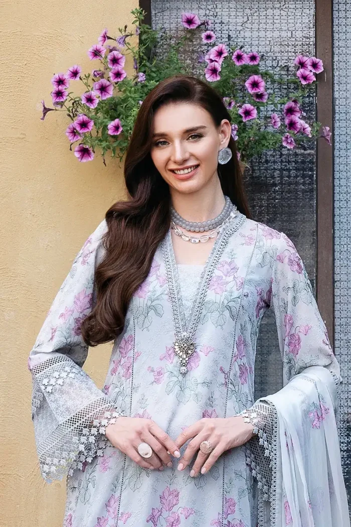 Bareeze Lawn 3PC Embroidered With Chiffon Embroidered Dupatta-457 - Image 2