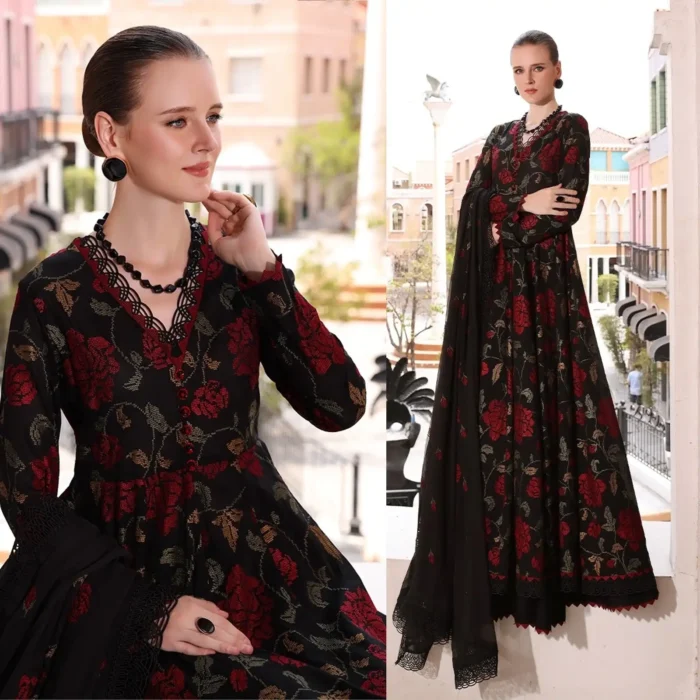 Bareeze Lawn 3PC Embroidered With Chiffon Embroidered Dupatta-510 - Image 1