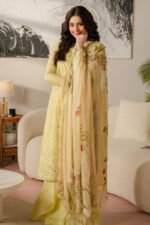 CROSS STITCH 3PC Lawn Chikenkari Embroidered Shirt With Printed Dupatta-479 - Image 2
