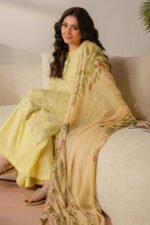 CROSS STITCH 3PC Lawn Chikenkari Embroidered Shirt With Printed Dupatta-479 - Image 3