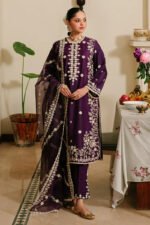 CROSS STITCH 3PC Lawn Embroidered With Organza Embroidered Dupatta-468 - Image 5