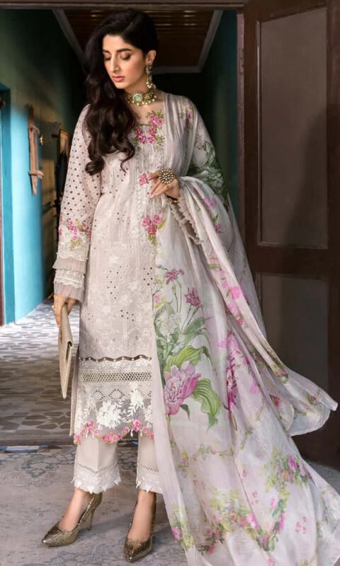 Shop with Namra is offering ELAF Lawn 3PC Chikankari Embroidered With Printed Dupatta 432 3 in latest clothing collection 2024
