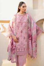 JAZMIN 3PC Chekankari Lawn Embroidered With Printed Dupatta-480 - Image 6