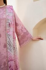 JAZMIN 3PC Chekankari Lawn Embroidered With Printed Dupatta-480 - Image 9