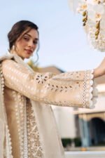 MUSHQ 3PC Lawn Chekankari Embroidered With Organza Embroidered Dupatta-402 - Image 3