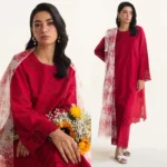 ZARA SHAHJAHAN 3PC Lawn Chikankari Embroidered Shirt With Printed Dupatta-487