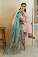 ZARA SHAHJAHAN 3PC Lawn Embroidered Shirt With Printed Dupatta-377 - Image 4