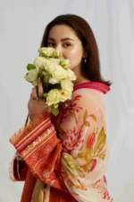 ZARA SHAHJAHAN 3PC Lawn Embroidered Shirt With Printed Dupatta-466 - Image 2
