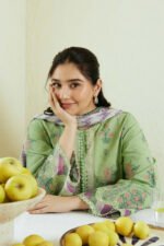 ZARA SHAHJAHAN 3PC Lawn Embroidered Shirt With Printed Dupatta-485 - Image 2