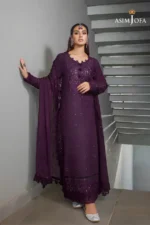 Asim Jofa Linen 3PC Embroidered-268 - Image 2
