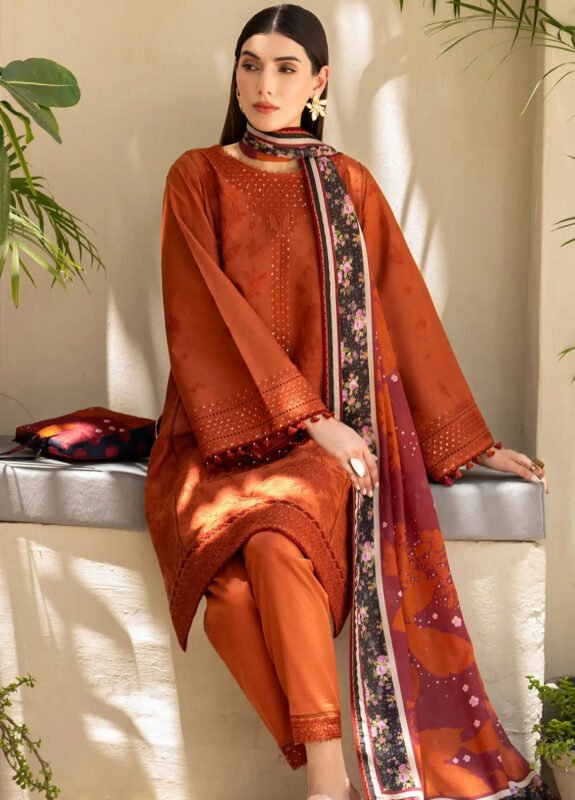 Shop with Namra is offering JAZMIN 3PC Lawn Embroidered With Printed Dupatta 472 4 in latest clothing collection 2024