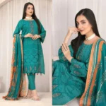 Tawakkal Chikankari Lawn 3PC Embroidered With Printed Dupatta-440