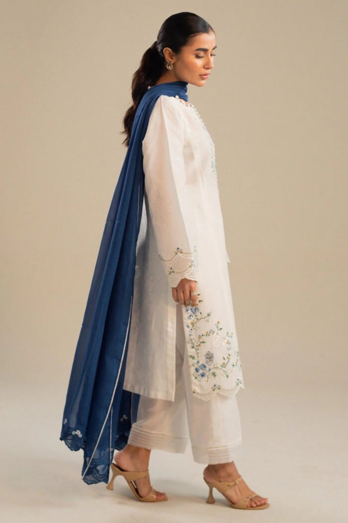 ZARA SHAHJAHAN 3PC Lawn Embroidered Shirt With Chiffon Dupatta-483 - Image 9