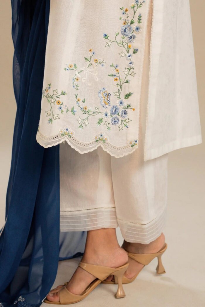 ZARA SHAHJAHAN 3PC Lawn Embroidered Shirt With Chiffon Dupatta-483 - Image 8