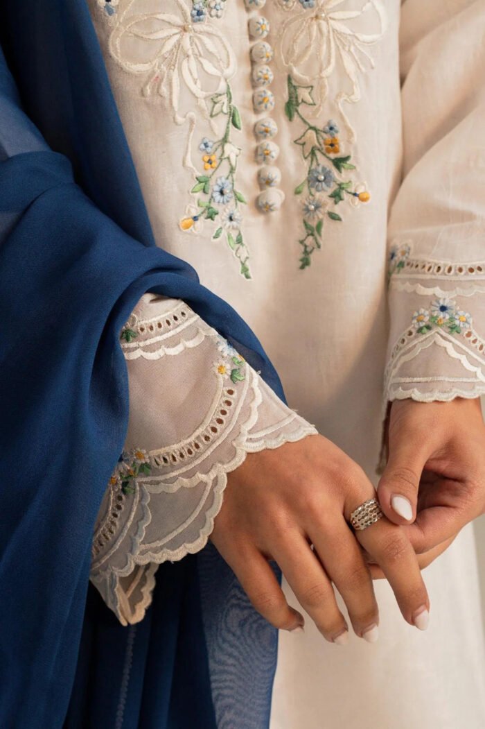 ZARA SHAHJAHAN 3PC Lawn Embroidered Shirt With Chiffon Dupatta-483 - Image 10