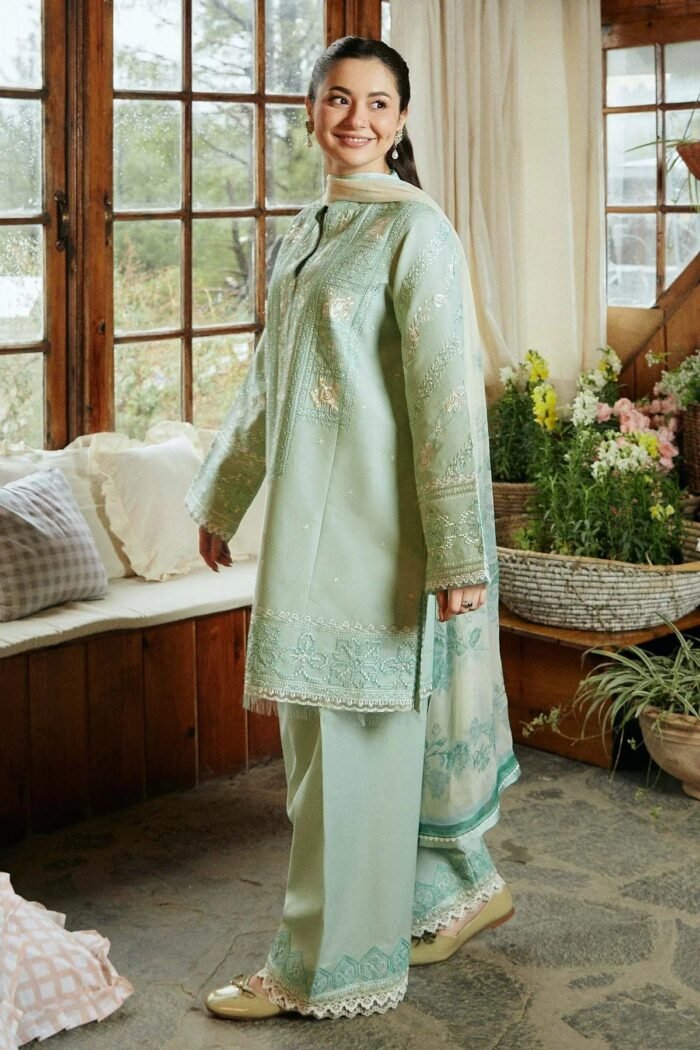 ZARA SHAHJAHAN 3PC Lawn Embroidered Shirt With Printed Dupatta-495 - Image 4