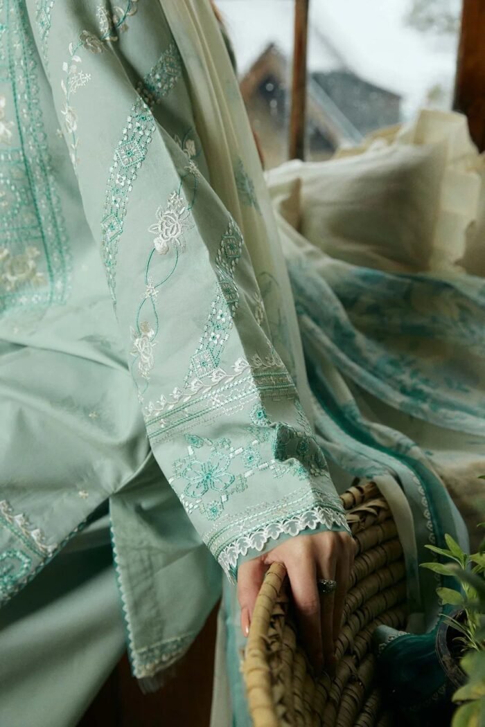 ZARA SHAHJAHAN 3PC Lawn Embroidered Shirt With Printed Dupatta-495 - Image 5
