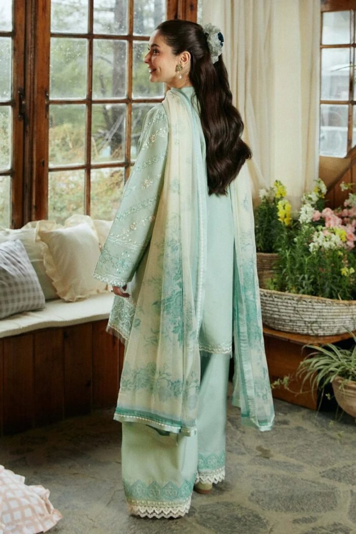 ZARA SHAHJAHAN 3PC Lawn Embroidered Shirt With Printed Dupatta-495 - Image 6