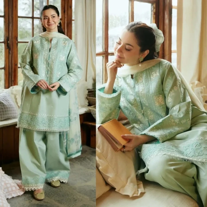 ZARA SHAHJAHAN 3PC Lawn Embroidered Shirt With Printed Dupatta-495 ZARA SHAHJAHAN 3PC Lawn Embroidered Shirt With Printed Dupatta-495 - Image 1