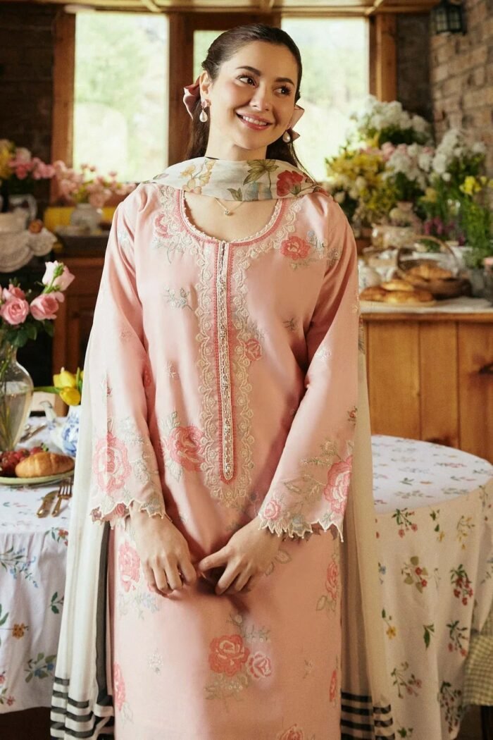ZARA SHAHJAHAN 3PC Lawn Embroidered Shirt With Printed Dupatta-502 - Image 3