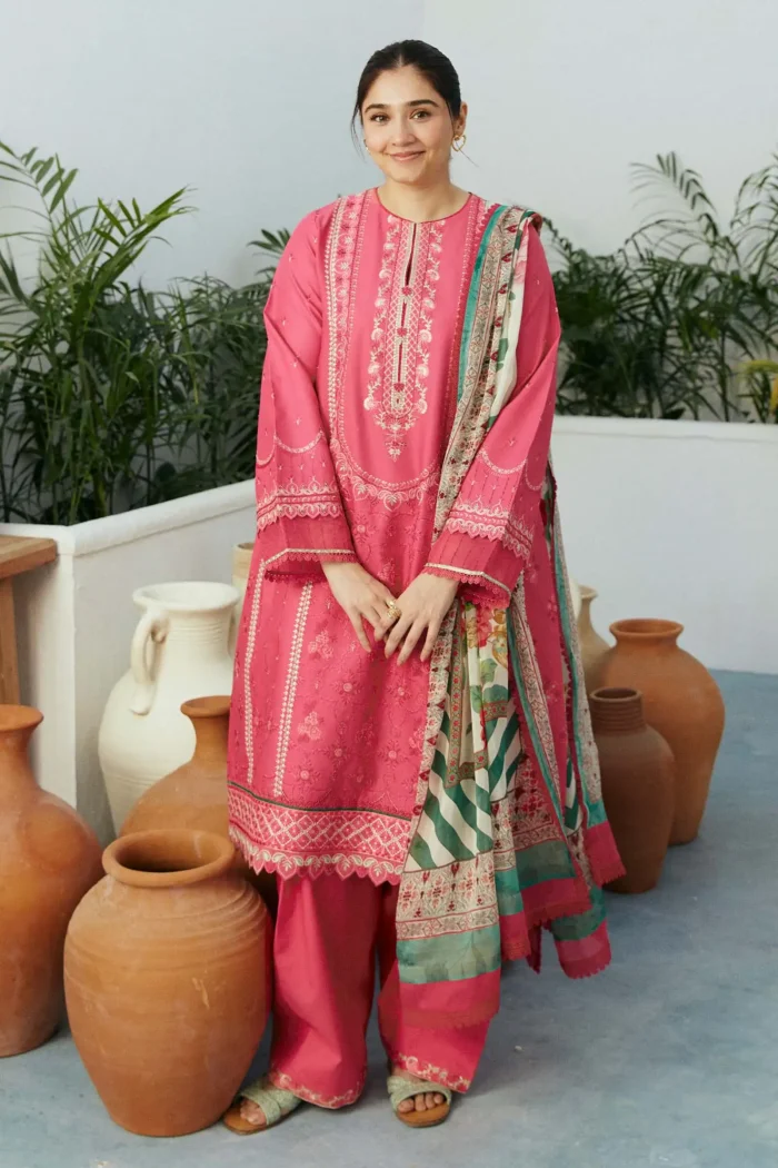 ZARA SHAHJAHAN 3PC Lawn Embroidered Shirt With Printed Dupatta-515 (2) ZARA SHAHJAHAN 3PC Lawn Embroidered Shirt With Printed Dupatta-515 - Image 4