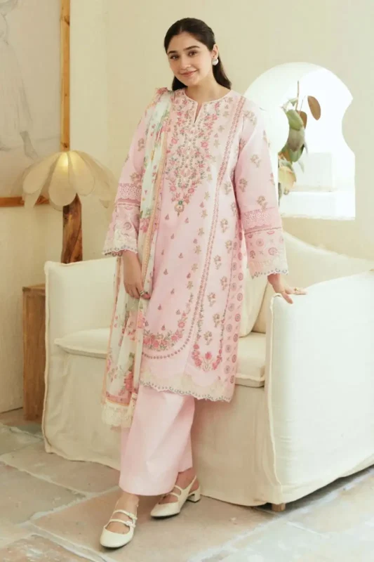 Shop with Namra is offering 3PC LAWN Embroidered shirt with printed dupatta 524 1 in latest clothing collection 2024