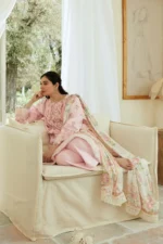 Zara Shahjahan 3PC LAWN Embroidered shirt with printed dupatta-524 - Image 3