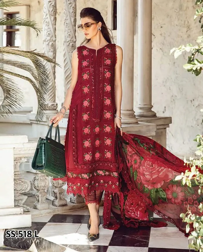 Embroidered 3PC LAWN-518 (1) Zara Shahjahan Embroidered 3PC LAWN-518 - Image 1