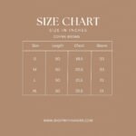 Coffee Brown Size Chart