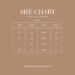 size chart of Shop with namra plum revival Mid season fall collection