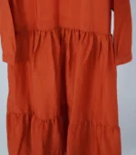 Tiered Rust Nylon Paper Silk Frock Dress Revival Collection