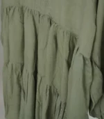 Sage Green Rayon Viscose 2 Piece Set Short Frock Top